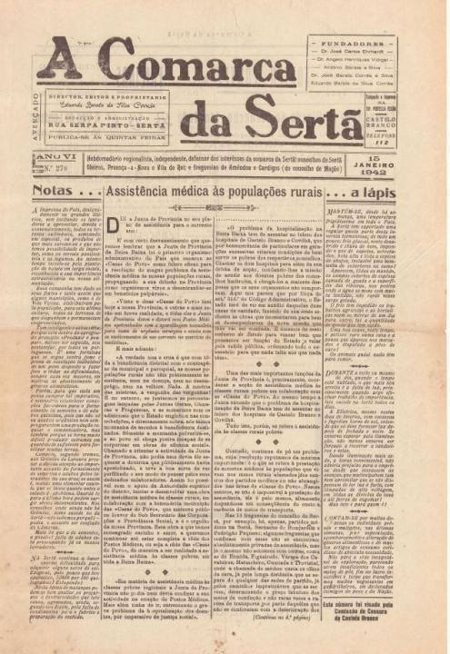 A Comarca Da Sertã Nº278 15 01 1942 P