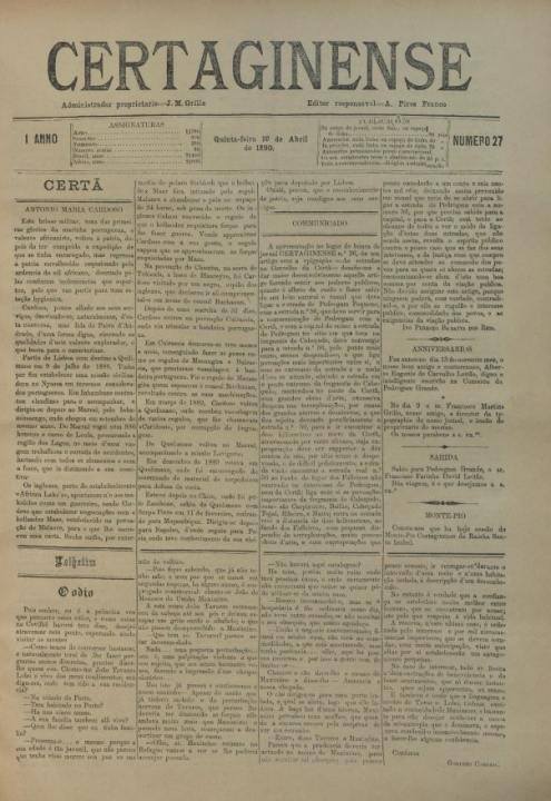 Certaginense Nº27 10 04 1890 P