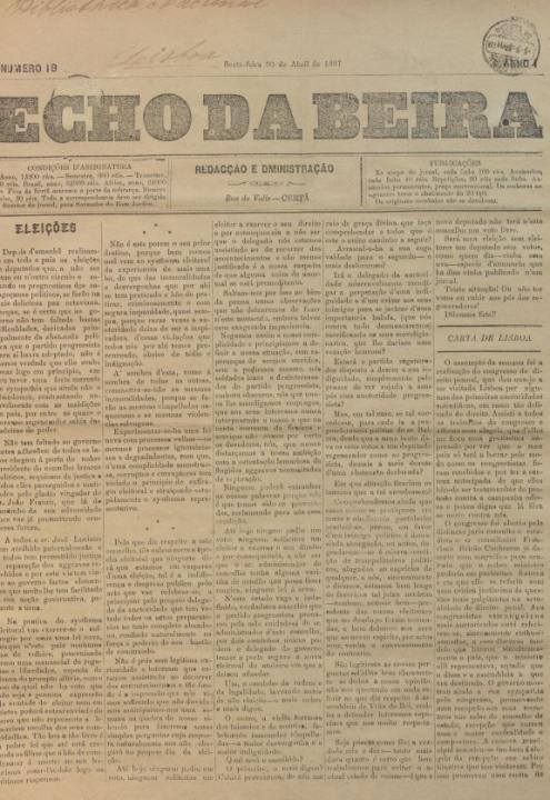 Echo Da Beira Nº19 30 04 1897 P
