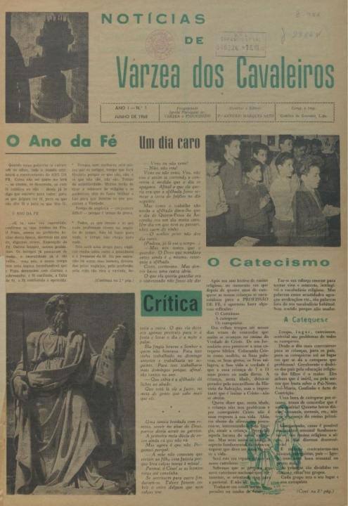 Notícias De Várzea Dos Cavaleiros Nº1 06 1968 P