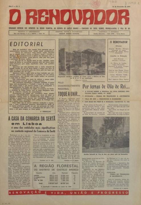 O Renovador Nº1 14 02 1970 P
