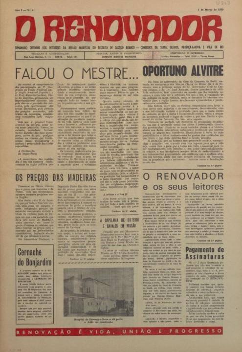 O Renovador Nº4 07 03 1970 P