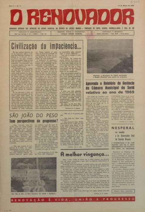 O Renovador Nº5 14 03 1970 P