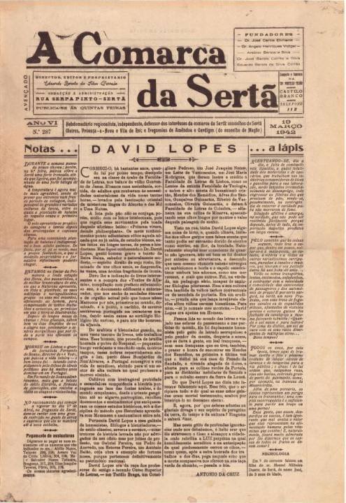 A Comarca Da Sertã Nº287 19 03 1942 P