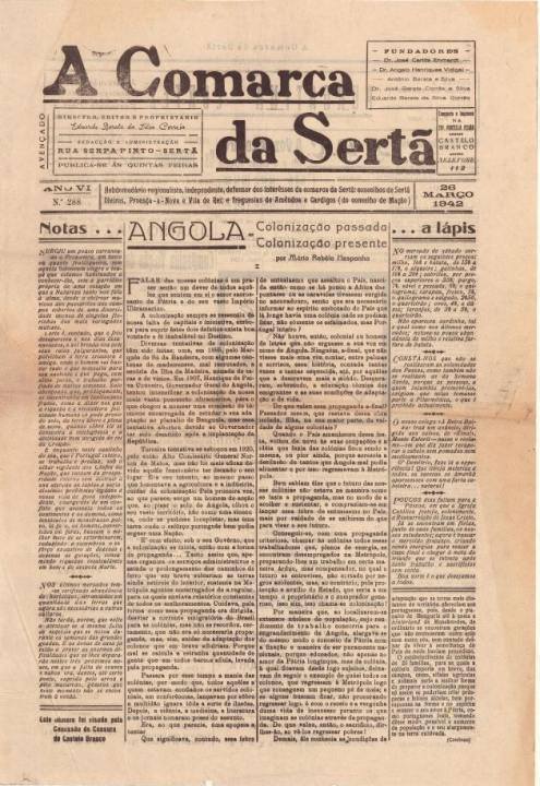 A Comarca Da Sertã Nº288 26 03 1942 P