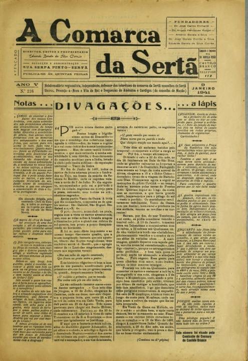 A Comarca Da Sertã Nº226 09 01 1941 P