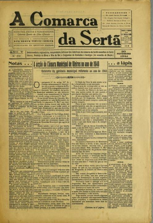 A Comarca Da Sertã Nº232 20 02 1941 P