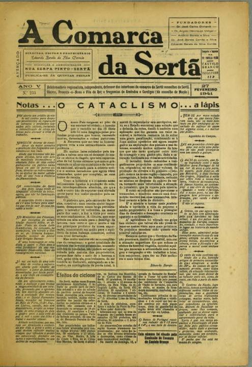 A Comarca Da Sertã Nº233 27 02 1941 P