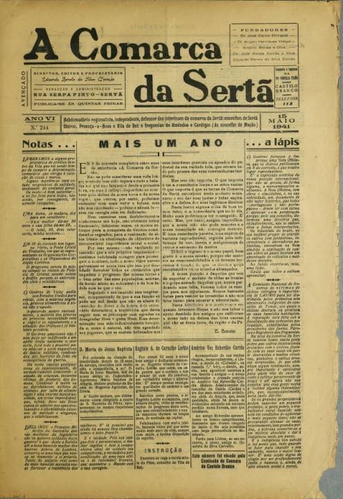 A Comarca Da Sertã Nº244 15 05 1941 P