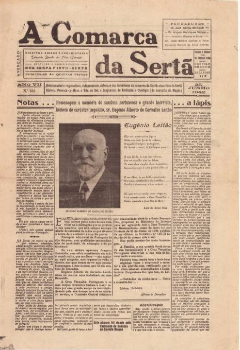 A Comarca Da Sertã Nº301 25 06 1942 P