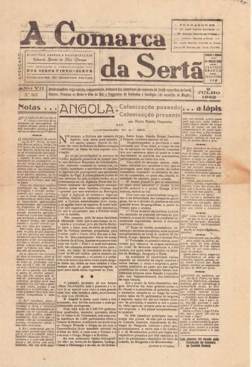 A Comarca Da Sertã Nº303 09 07 1942 P