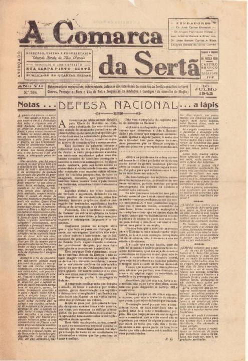 A Comarca Da Sertã Nº304 16 07 1942 P