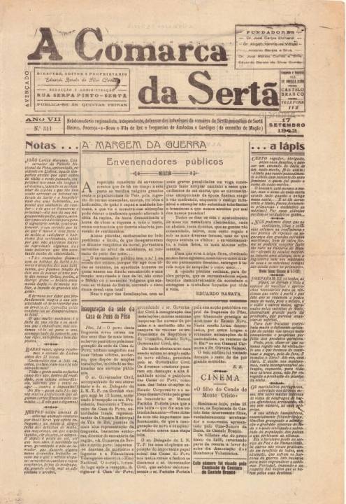 A Comarca Da Sertã Nº311 17 09 1942 P