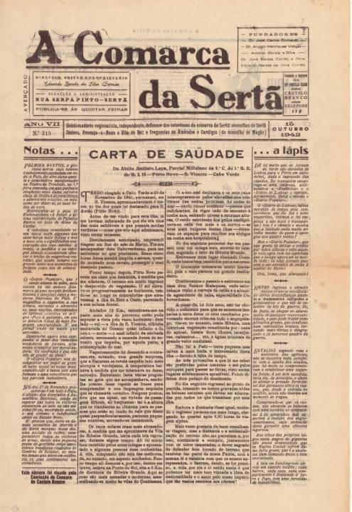A Comarca Da Sertã Nº315 15 10 1942 P