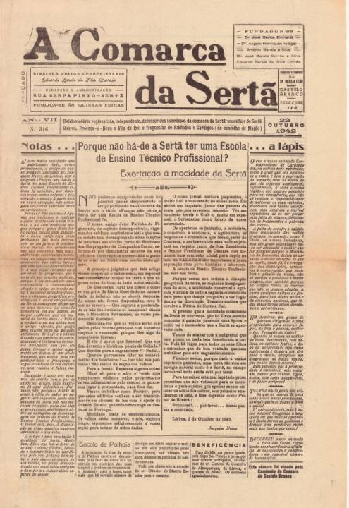 A Comarca Da Sertã Nº316 22 10 1942 P