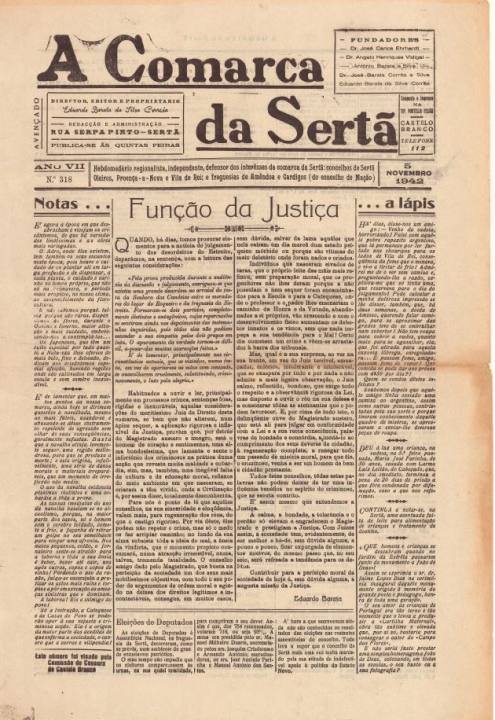 A Comarca Da Sertã Nº318 05 11 1942 P
