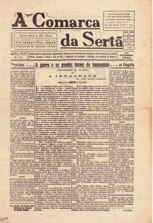 A Comarca Da Sertã Nº324 17 12 1942 P