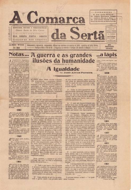 A Comarca Da Sertã Nº353 21 08 1943 P