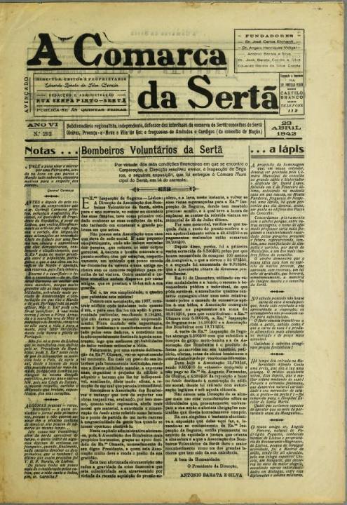 A Comarca Da Sertã Nº292 23 04 1942 P