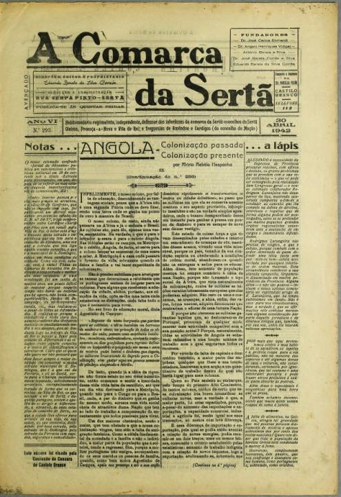 A Comarca Da Sertã Nº293 30 04 1942 P