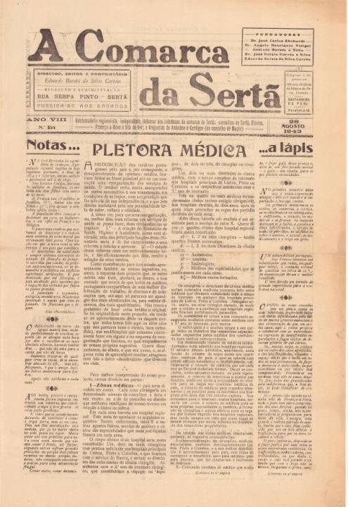 A Comarca Da Sertã Nº354 28 08 1943 P