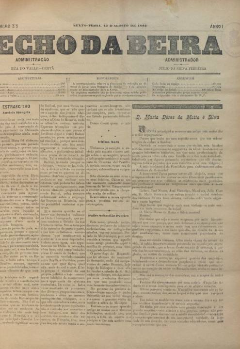 Echo Da Beira Nº33 13 08 1897 P
