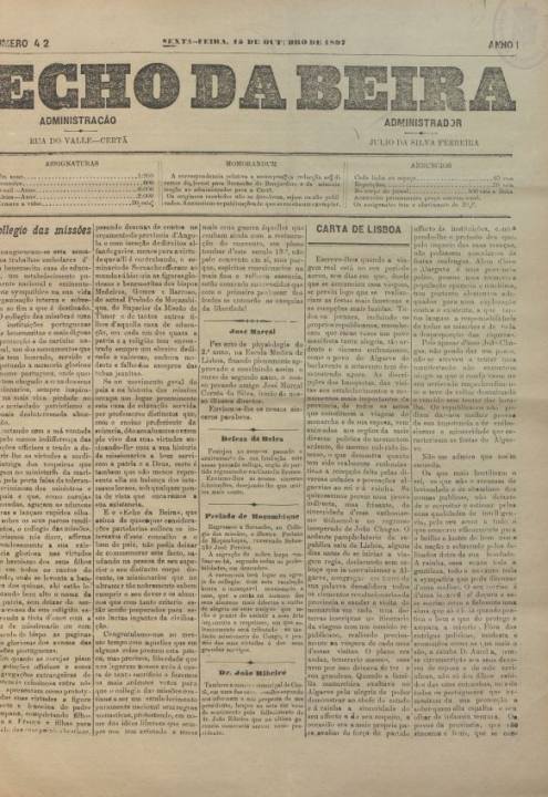 Echo Da Beira Nº42 15 10 1897 P