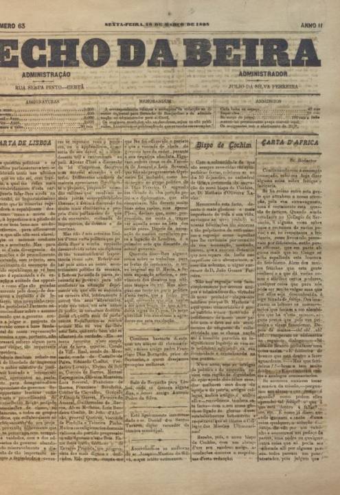 Echo Da Beira Nº63 18 03 1898 P