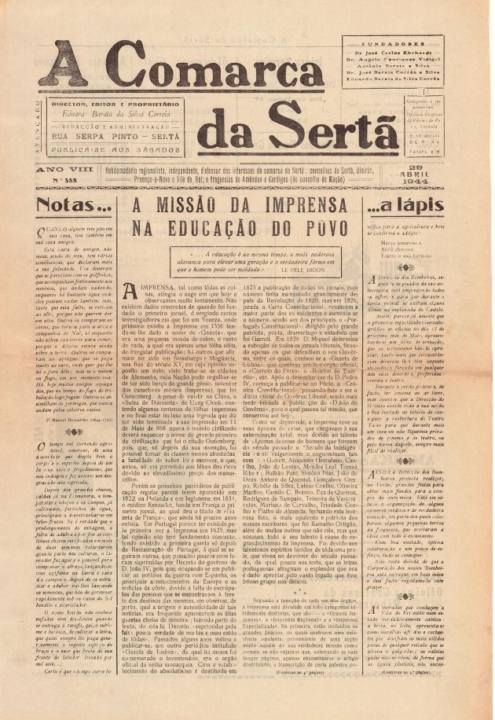 A Comarca Da Sertã Nº388 29 04 1944 P