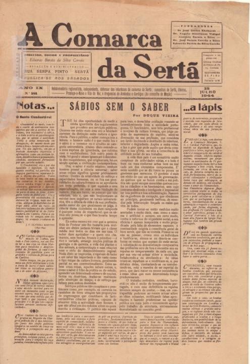 A Comarca Da Sertã Nº 398 15 07 1944 P