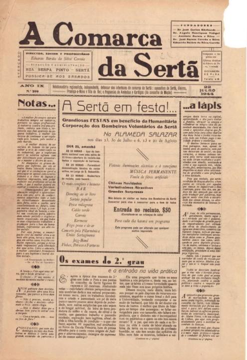 A Comarca Da Sertã Nº399 22 07 1944 P