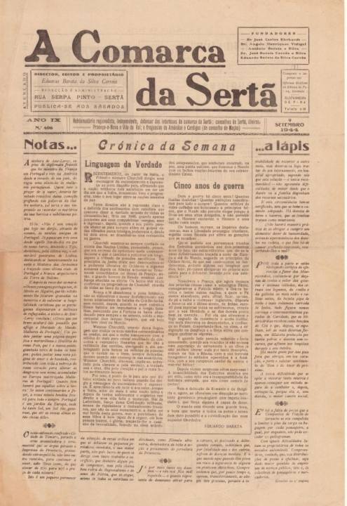 A Comarca Da Sertã Nº406 09 09 1944 P