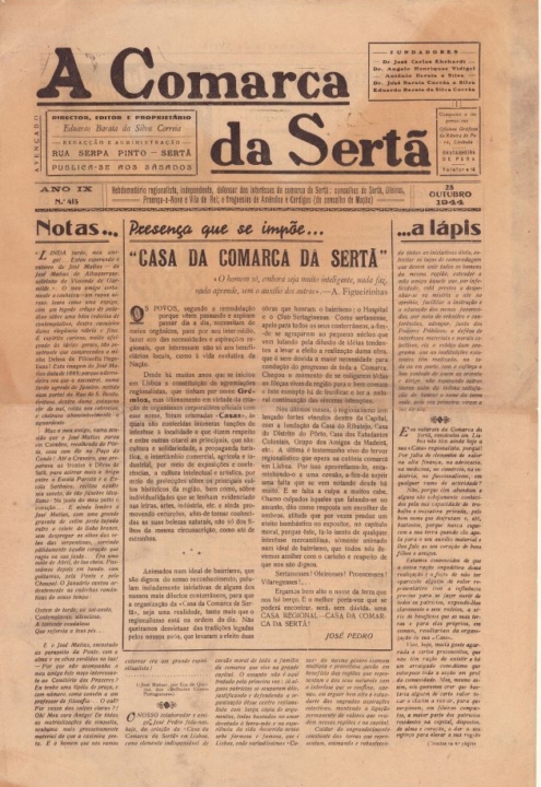 A Comarca Da Sertã Nº413 28 10 1944 P