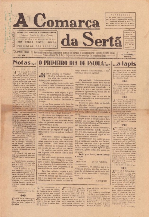 A Comarca Da Sertã Nº414 04 11 1944 P