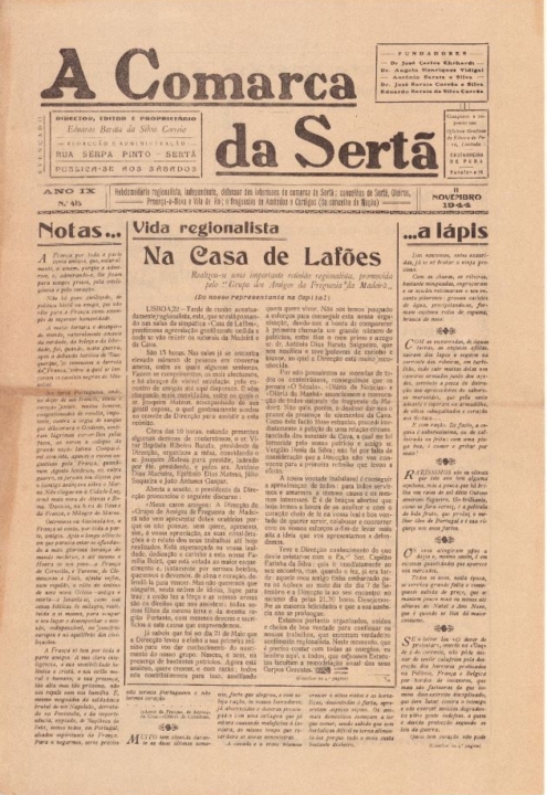 A Comarca Da Sertã Nº415 11 11 1944 P