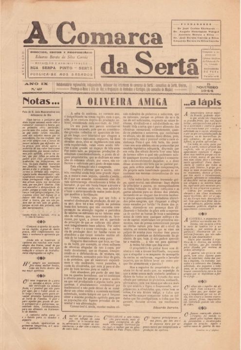 A Comarca Da Sertã Nº417 25 11 1944 P