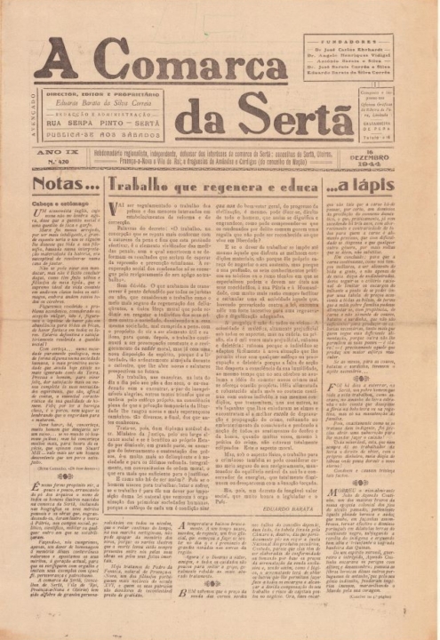 A Comarca Da Sertã Nº420 16 12 1944 P