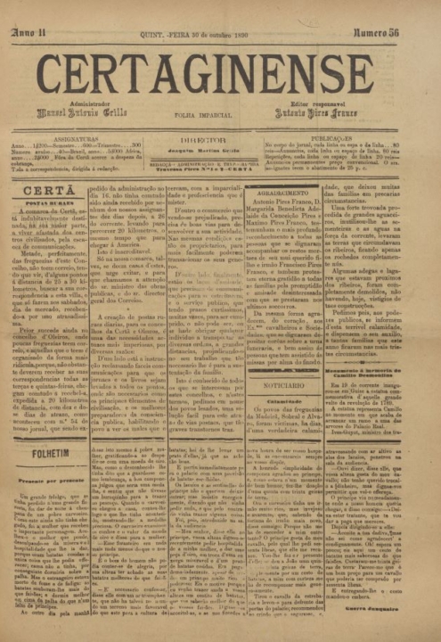 Certaginense Nº56 30 10 1890 P