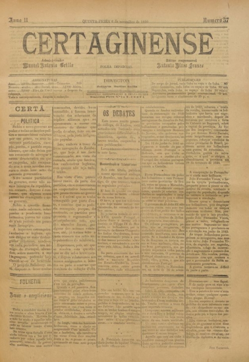 Certaginense Nº57 06 11 1890 P