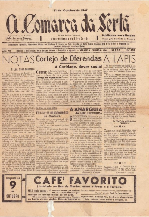 A Comarca Da Sertã Nº560 11 10 1947 P