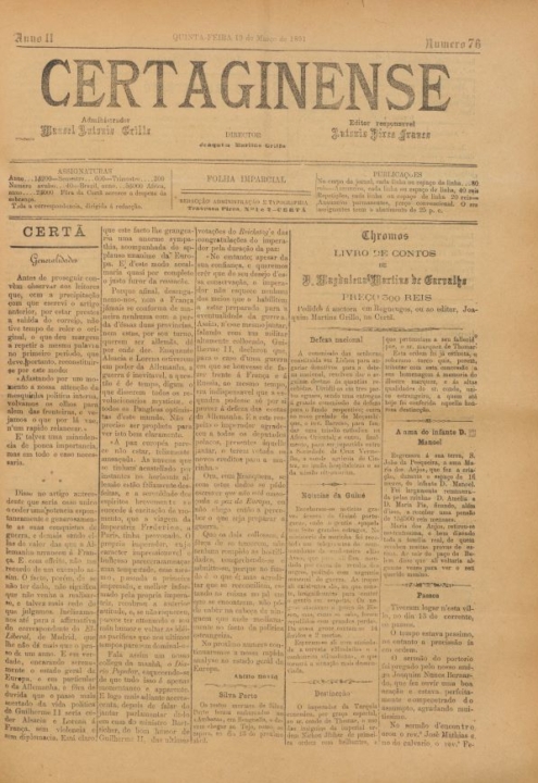 Certaginense Nº76 19 03 1891 P