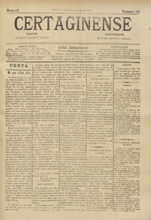 Certaginense Nº119 28 01 1892 P