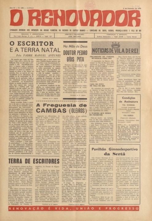 O Renovador Nº205 09 02 1974 P