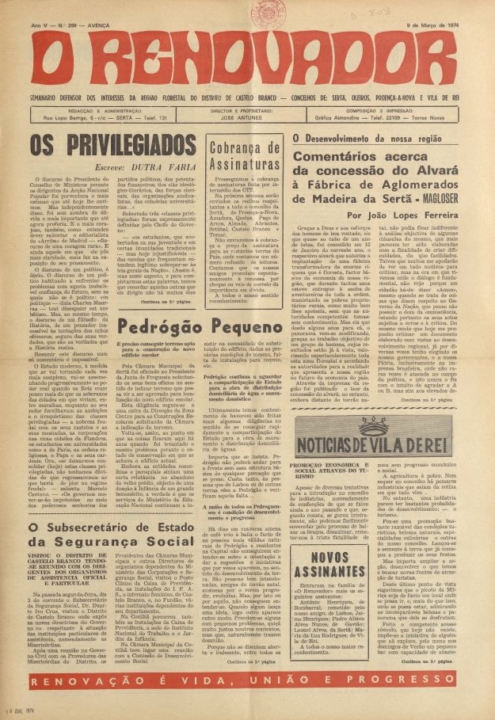 O Renovador Nº209 09 03 1974 P