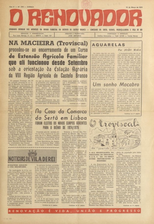 O Renovador Nº210 16 03 1974 P