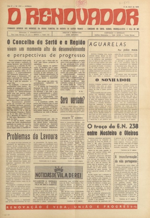 O Renovador Nº213 06 04 1974 P