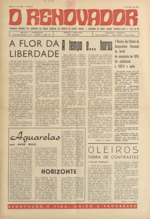 O Renovador Nº218 11 05 1974 P