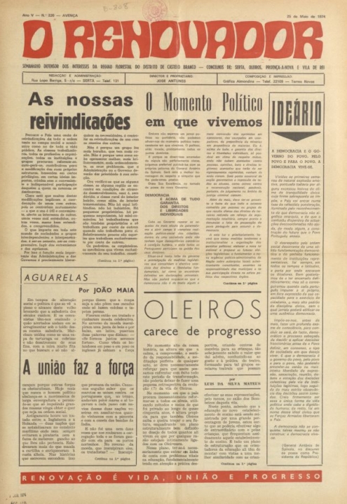 O Renovador Nº220 25 05 1974 P