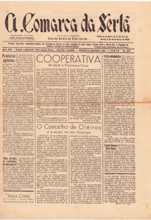 A Comarca Da Sertã Nº687 05 02 1950 P