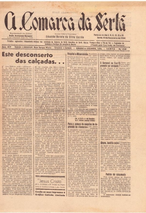 A Comarca Da Sertã Nº688 10 02 1950 P